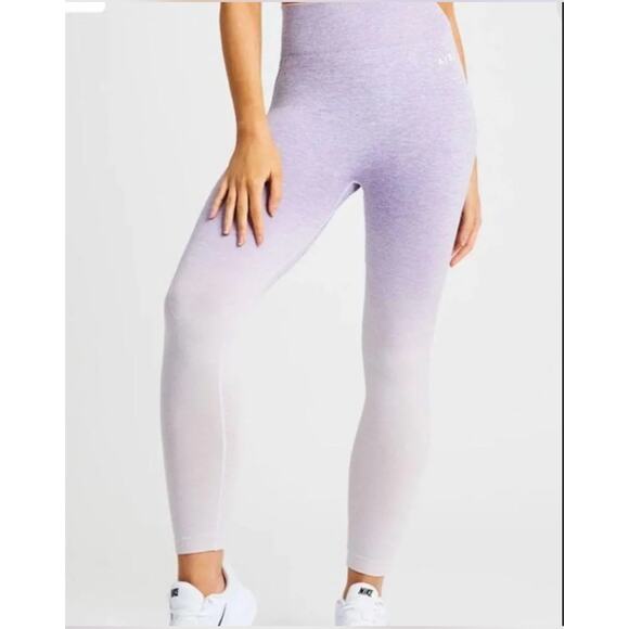 AYBL Pulse Seamless Purple Lilac Ombre Running Gym Workout Leggings Size Medium - Picture 2 of 12